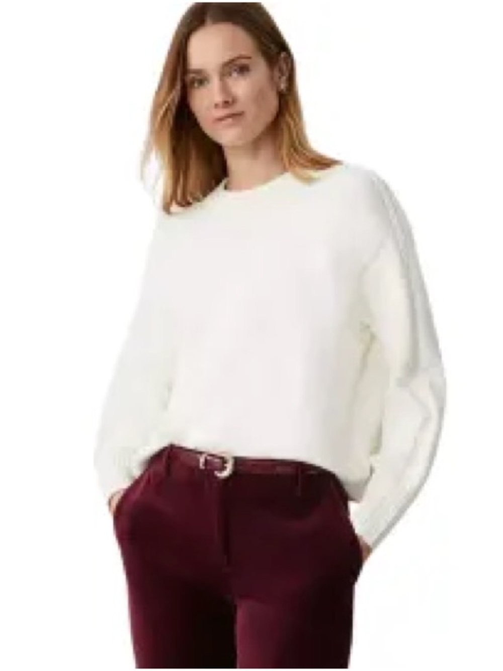 Ann Taylor Cream Crewneck Sweater